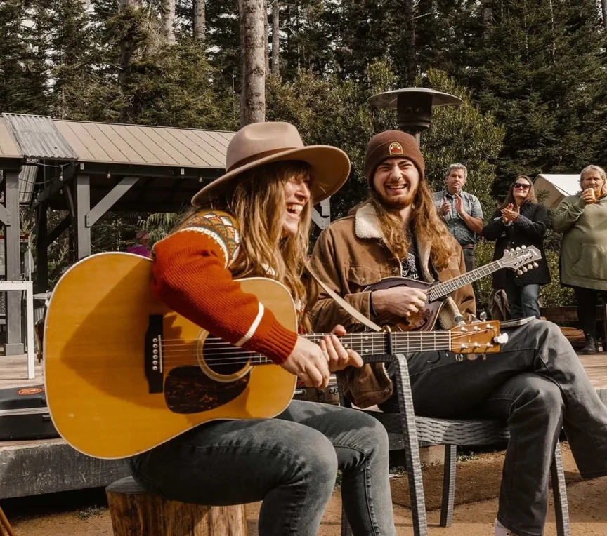 Musicians playing for Fall Fest at Mendocino Grove event