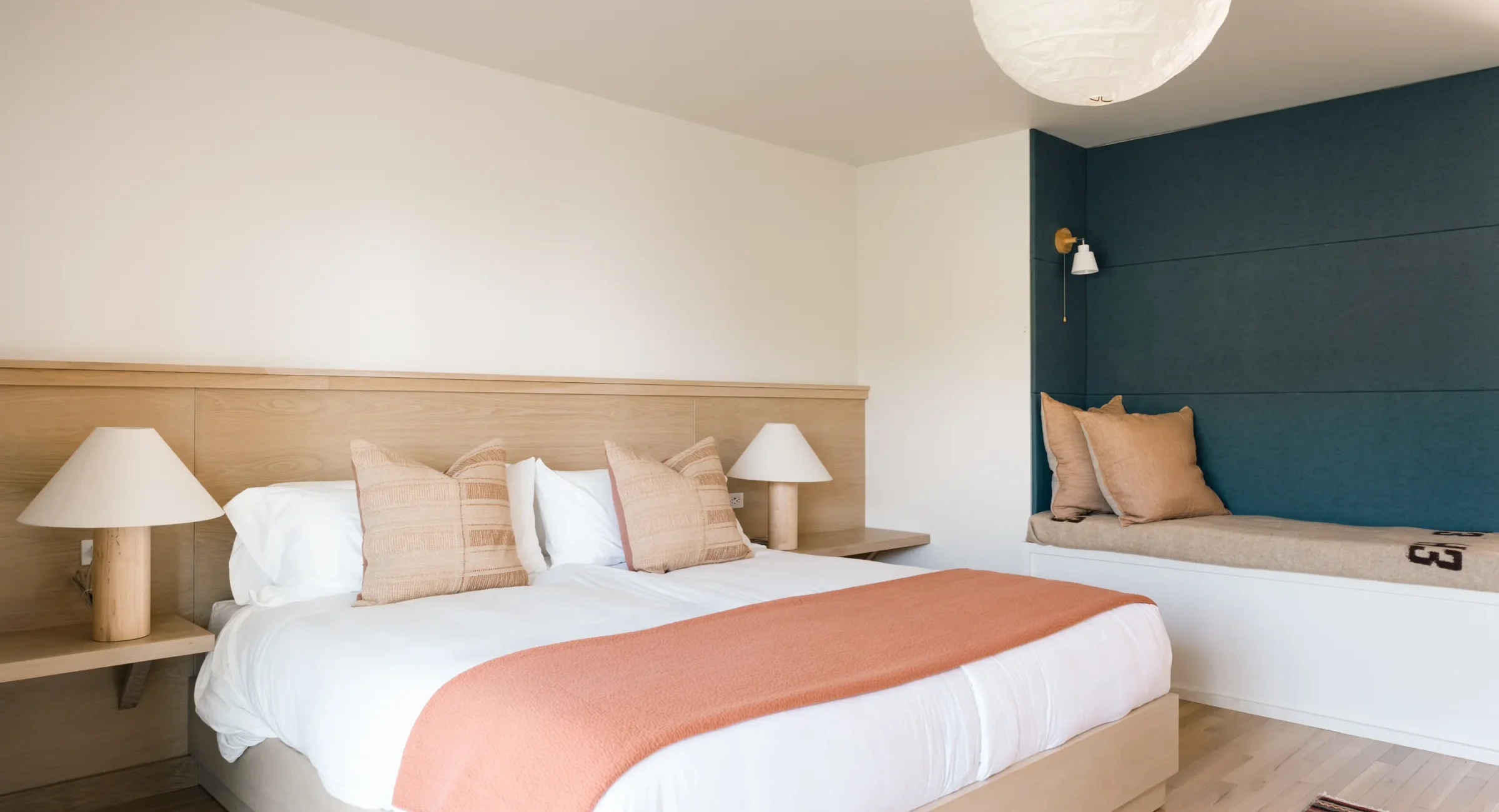 Guest room with king bed in Fort Bragg hotel